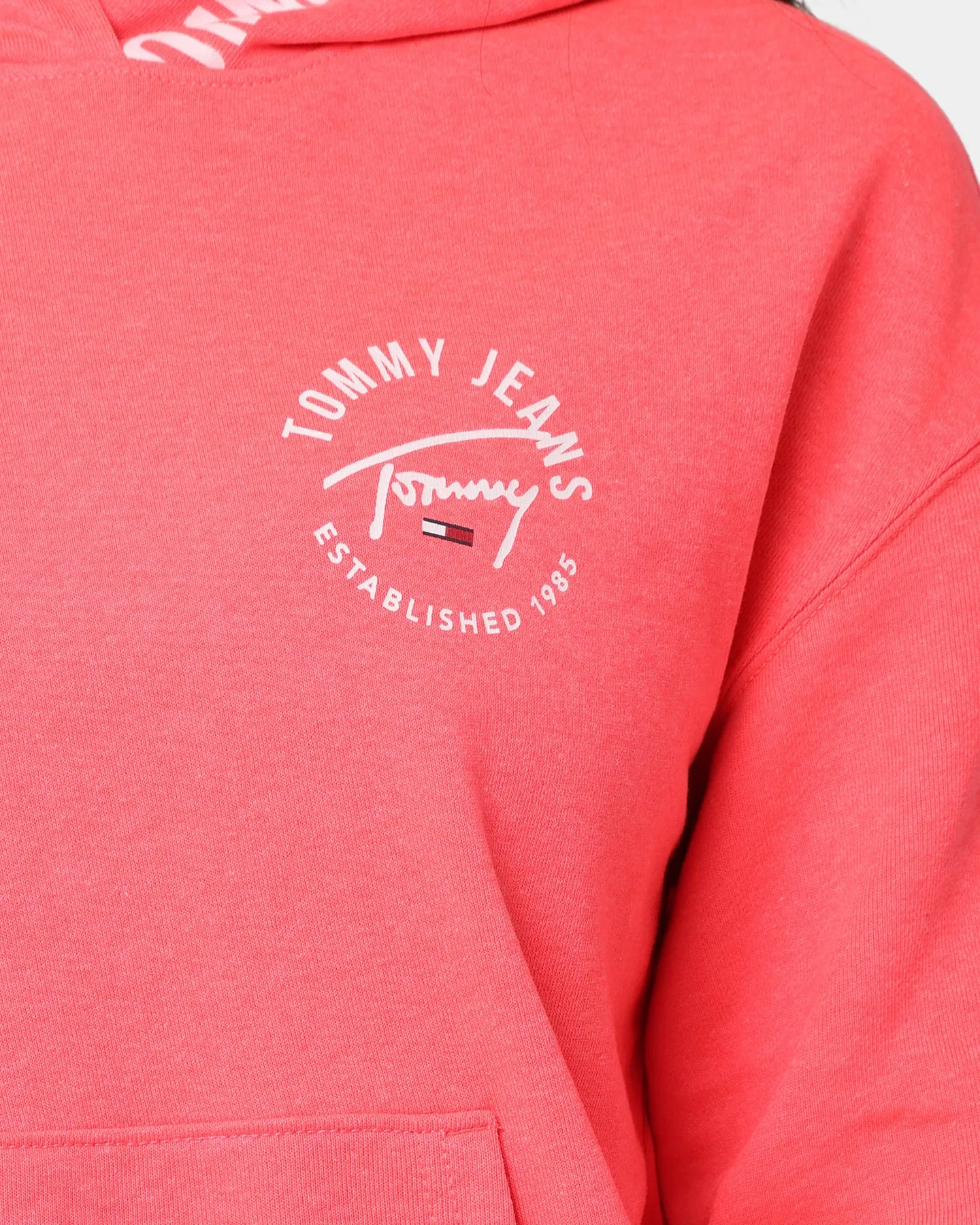 Tommy Jeans Women's Repeat Logo Tape Hoodie Diva Pink