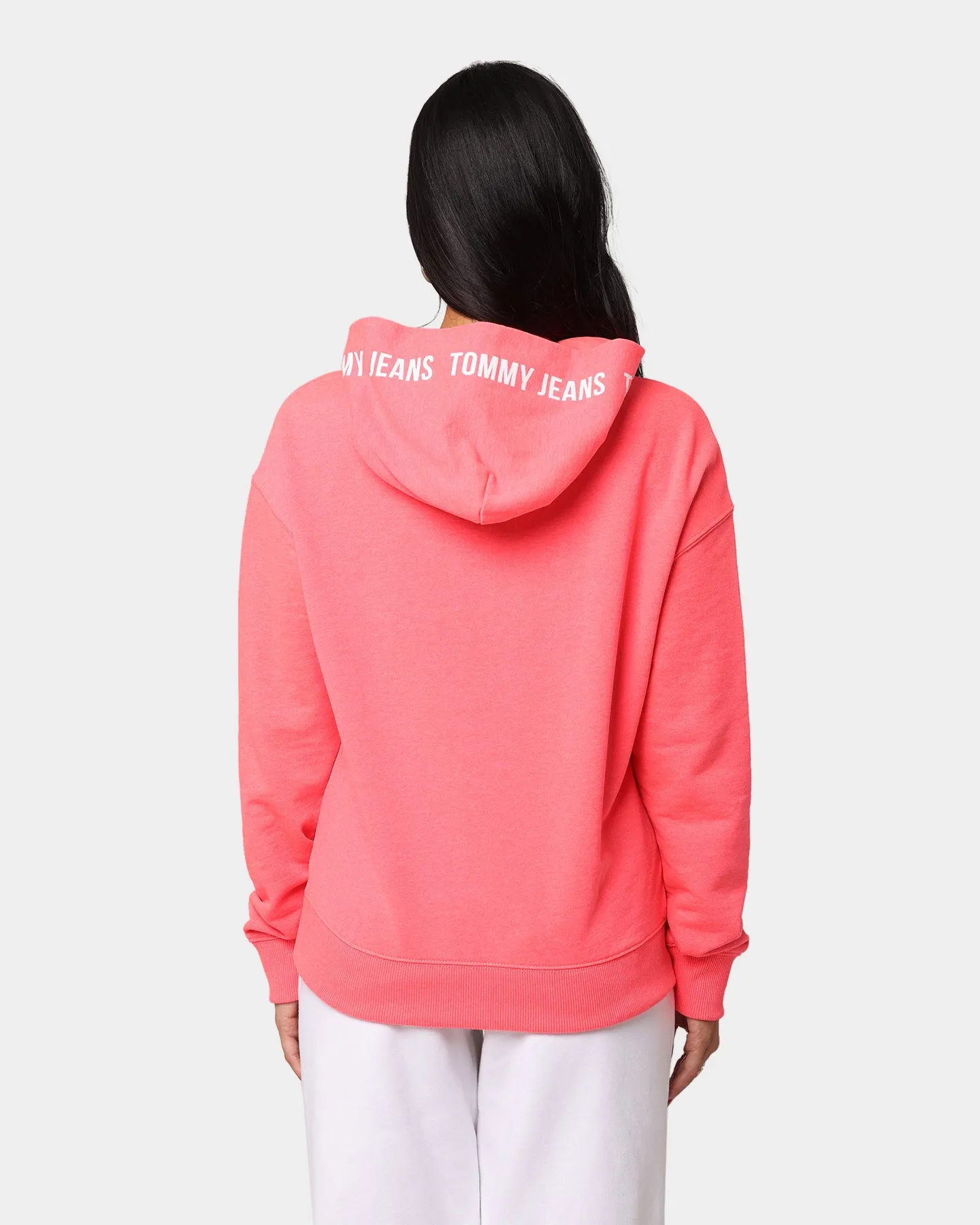 Tommy Jeans Women's Repeat Logo Tape Hoodie Diva Pink