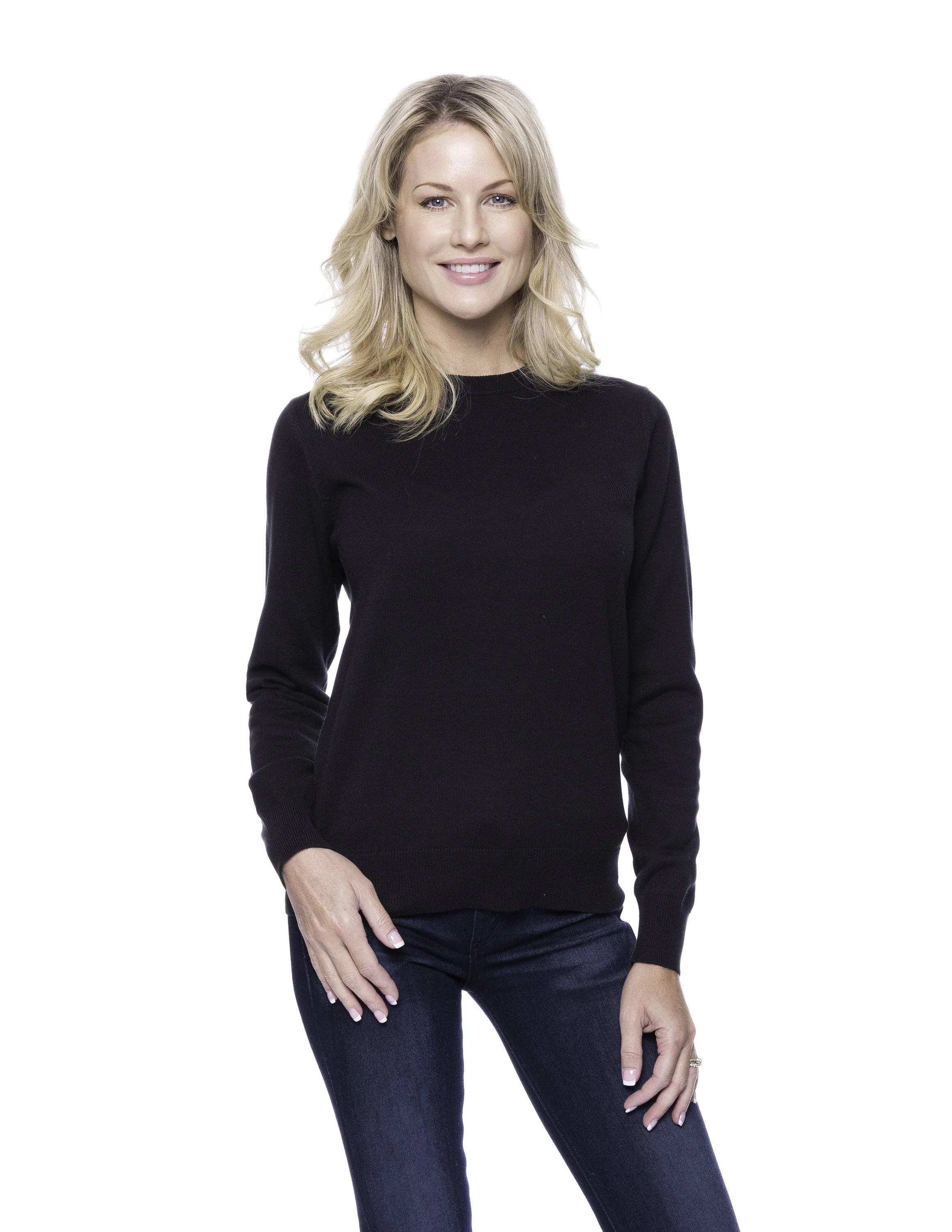 Women's Premium 100% Cotton Crew Neck Sweater